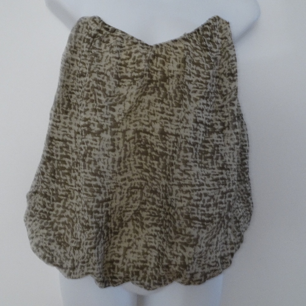Love Sam Womens Beige Animal Print Drape Strapless